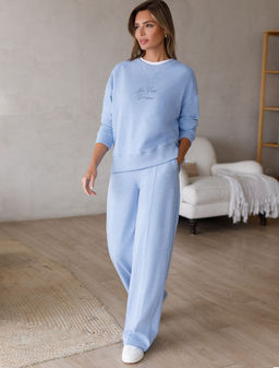 Брюки прямые из премиального футера двухнитки с эластаном