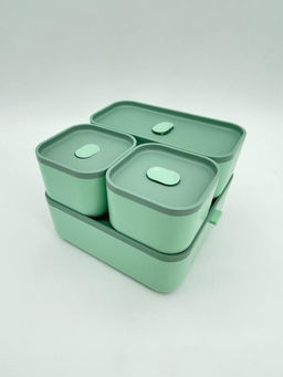 Ланчбокс "Sistem lunch", зелёный, 2 яруса, 4 отделения (1800 мл)