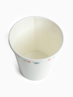 Цена за 10 шт. Стакан одноразовый бумажный Керамика с цветами, белый, 250 мл