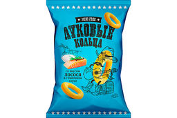 Цена за 5 шт.Mini Free, луковые кольца со вкусом лосося в сливочном соусе, 45 г