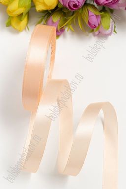 Цена за 5 шт Лента атласная 1,5 см*25 ярд (SF-1359) персиковый №07