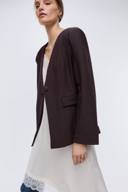 Blazer de punto sin cuello - H&m фото 4