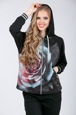 Толстовка из футера  комбинированного с плащевкой - А+б коллекция фото 12