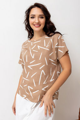 Блузка ТБ-97л беж-геометрия - Took a look фото 2