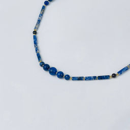 Колье из Содалита и Граната 82 см