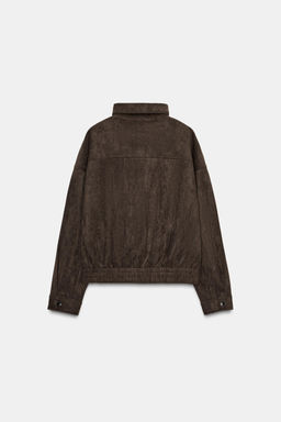 OVERSIZE FAUX SUEDE BOMBER JACKET - Zara фото 9