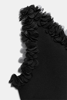 TOP ASIM?TRICO FLORES / Negro