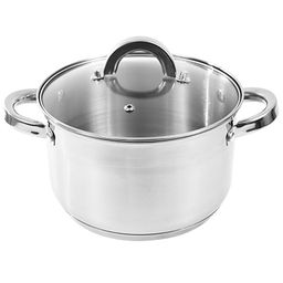 Кастрюля из нержавеющей стали Rondy 6л, д21см, h13,5см, стеклянная крышка, двойное капсулированное дно, подарочная коробка, Appetite (Китай)