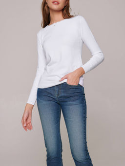 CONTE Джемпер с воланами из пряжи с вискозой LDK 104 optical white
