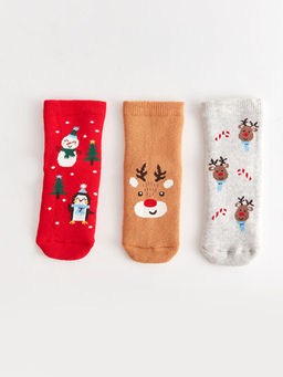 Y?lba?? Temal? Erkek Bebek Soket ?orap 3l?