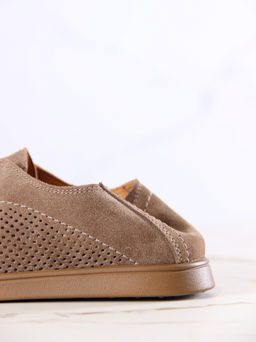 Туфли женские демисезонные с перфорацией 179.Р.астиbr.Серо-коричневая замша/Кожа - Edart фото 6