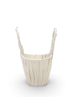 Корзина плетёная для хранения, 16×19×10 см, ручка h=6 см, пластиковая, белая, Greengo