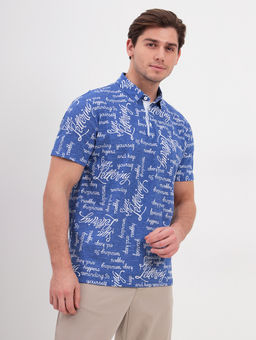 Джемпер мужской с воротником поло короткий рукав GREG G144-KP24-UT16 (белые буквы)