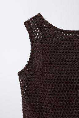 TOP PUNTO CROCHET FLORES / Marr?n - Zara фото 6