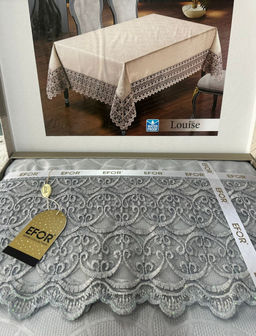 Скатерть EFOR LOUISE WATERPROOF 160*220 gri серый