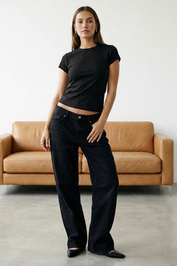 Trendyolmilla Siyah Yumusak Bambu Icerikli Vucudu Saran Bisiklet Yaka Esnek Orme Bluz TWOSS25BZ00530  фото 8