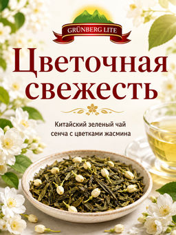 Цветочная свежесть Зеленый ароматизированный чай GRÜNBERG LITE