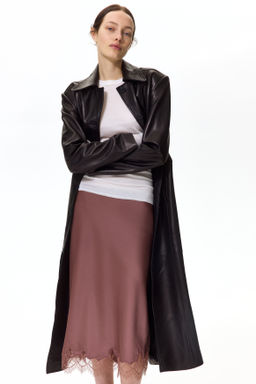 Falda lencera con ribete de encaje - H&m фото 5