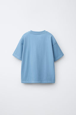 CAMISETA TEXTO RELIEVE / Azul claro - Zara фото 3