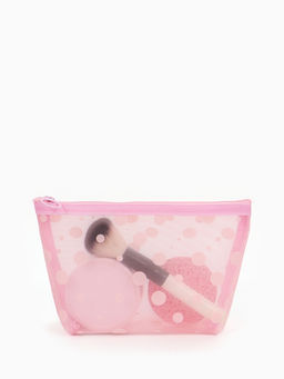 Косметичка дор Горох, сетка 17*6,5*13,5, отд на молнии, розовый