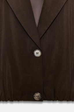 CHAQUETA CORTA BAJO EL?STICO / Marr?n - Zara фото 7