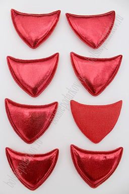 Патч 3D Ушки 6*5 см (10 шт) SF-1883, красный