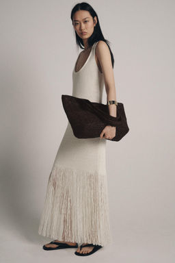 VESTIDO PUNTO FLECOS / Crudo - Zara фото 3