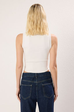 Trendyolmilla Lacivert Crop Cizgili Triko Ince Bluz TWOSS22BZ1173 фото 13