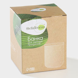 Банка для сыпучих BellaTenero, 600 мл, d=10 см, с бамбуковой крышкой, фарфор, белая