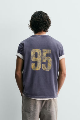 WASHED NUMBER PRINT T-SHIRT - Zara фото 3
