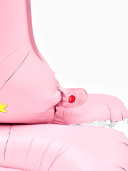 Цена за 2 шт. Воздушный шар фольгированный 32" "Цифра 1 с мишкой"  цвет розовый, под воздух