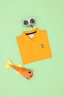 Оранжевая базовая футболка для мальчика - U.s. polo assn фото 11