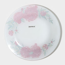 Тарелка стеклянная десертная Доляна Пионы, d=20 см фото 7