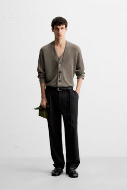 OPEN-KNIT TEXTURED CARDIGAN