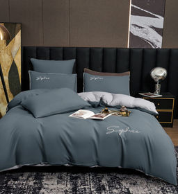 КПБ Candies однотонный с вышивкой на резинке по кругу CANOVR025 Семейный