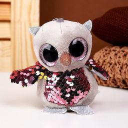 Мягкая игрушка Сова, на брелоке, 10 см, цвета МИКС