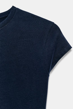 CAMISETA ENTALLADA MANGA CORTA / Marino - Zara фото 9