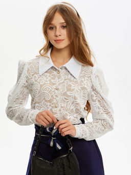 Блузка белый 212230817 - Nota bene фото 7