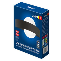 ULU-S33A-8W/4000K IP65 BLACK Светильник светодиодный уличный. Архитектурный накладной. Белый свет (4000K). Корпус черный. TM Uniel
