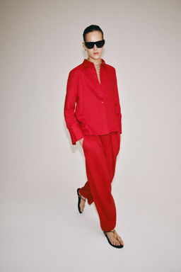 CAMISA LINO 100% ZW COLLECTION / Rojo