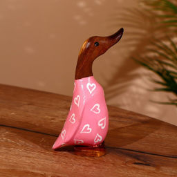 Сувенир «Утка в розовом», 20 см, дерево