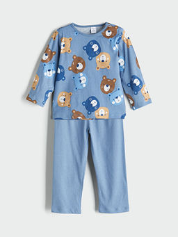 Ay? Bask?l? Erkek ?ocuk Pijama Tak?m?