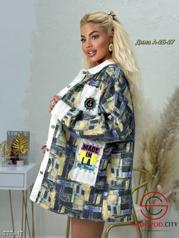 Джинсовка с принтом женская - Zum ming фото 5