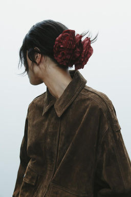 FABRIC HAIR CLIP WITH FLOWER