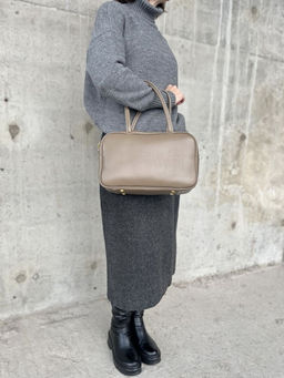 Женская кожаная сумка бочонок 1003 Хаки