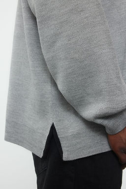 TRENDYOL MAN Siyah Buyuk Beden Oversize Fit Genis Kal?p Biye Detayl? Triko Kazak TMNAW24AN00000 - Trendyolmilla фото 4