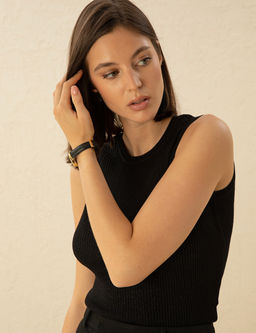 Siyah Extra Slim Fit Triko Bluz