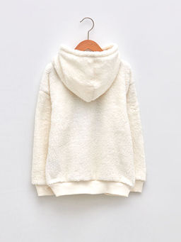 Kap??onlu Pul ??lemeli Uzun Kollu Pel?? K?z ?ocuk Sweatshirt - Waikiki фото 2