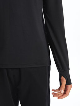 Dik Yaka Uzun Kollu Erkek Spor Ti??rt