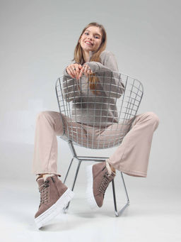 Ботинки 243.212131w. Капучино замша/Мех